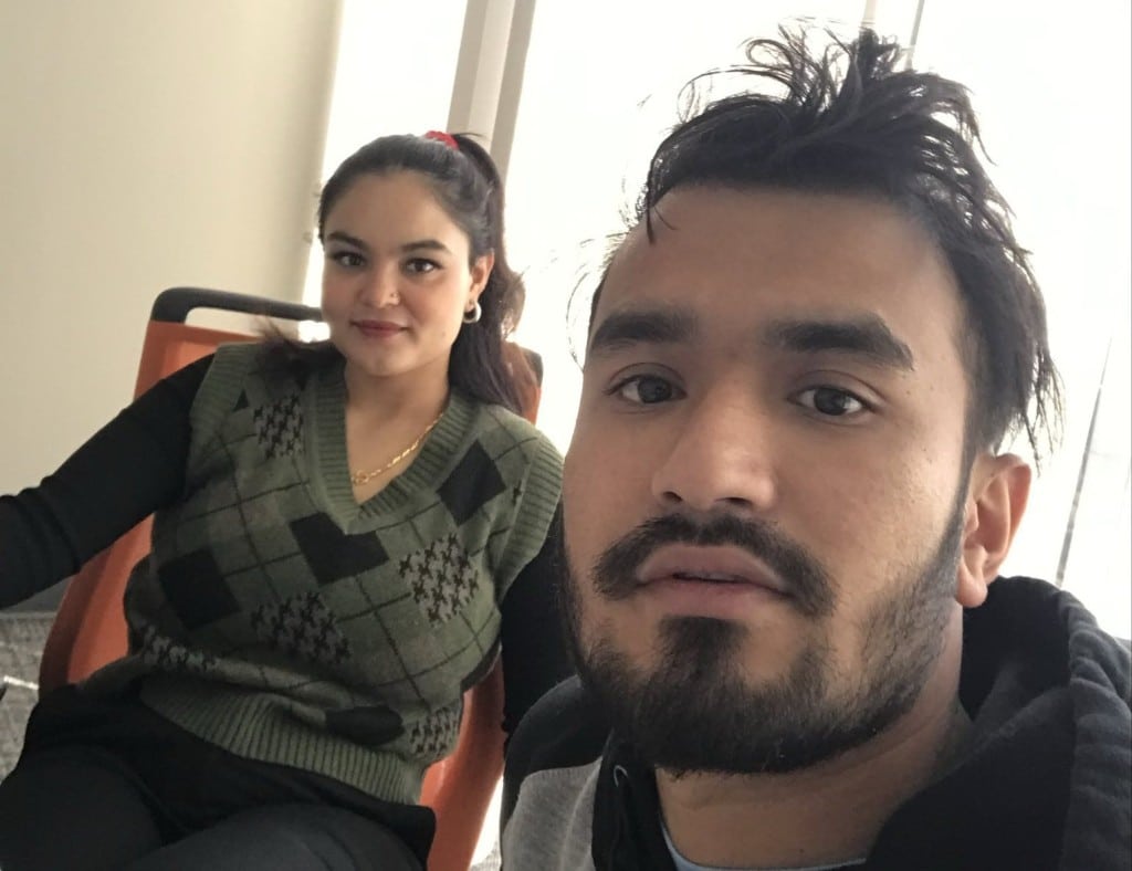 Tika Basnet (left) and her husband, Mohan Karki